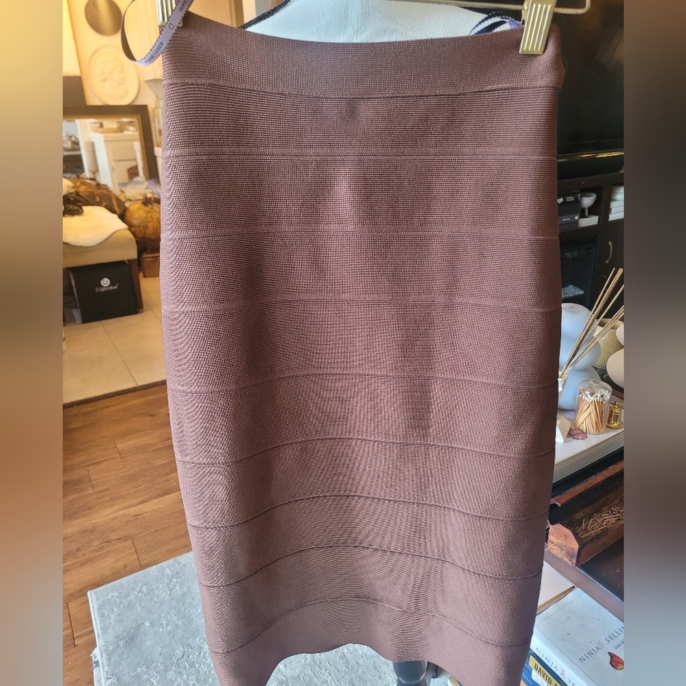 Herve Leger Brown Bandage Skirt